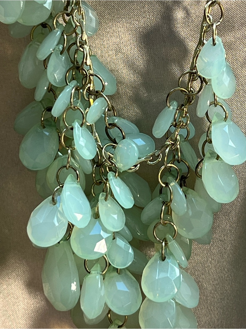 Mint Green Teardrop Statement Necklace
